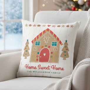 Gingerbrot House Rustic Zuhause Sweet Zuhause Holi Kissen