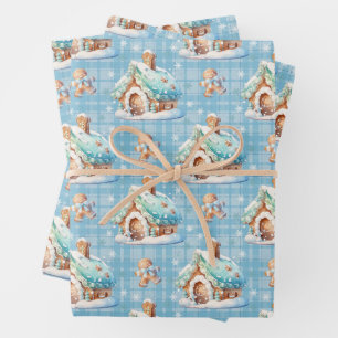 Gingerbrot House Snow Gingerbread Baby Geschenkpapier Set