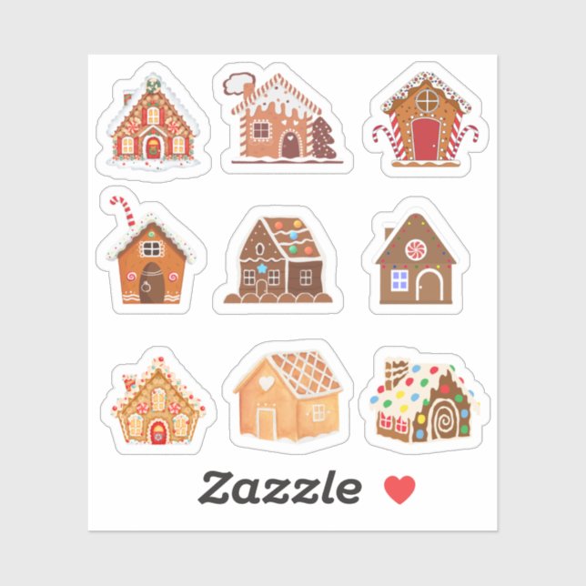 Gingerbrot House Stickers Aufkleber (Blatt)