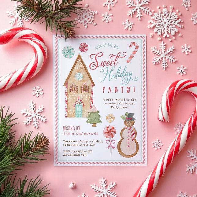Gingerbrot House Sweet Holiday Party Weihnachten Einladung (Gingerbread House Sweet Holiday Party Christmas Invitation)