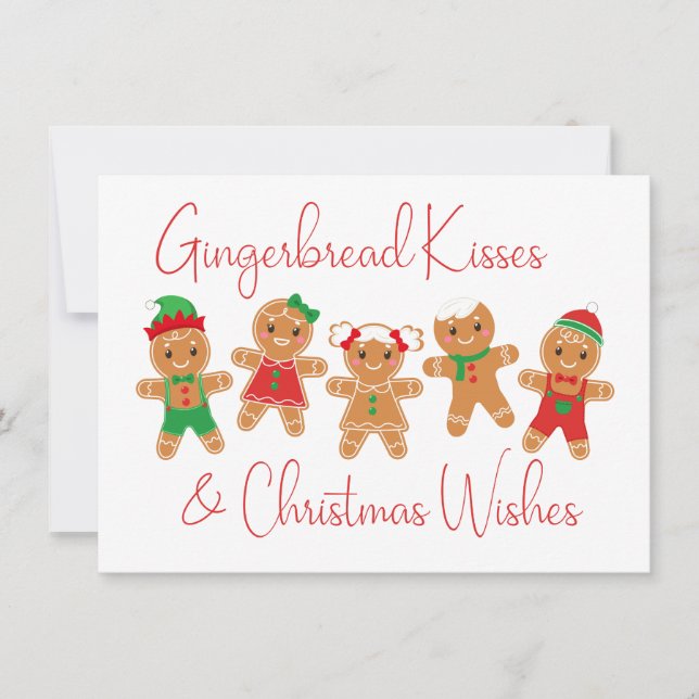 Gingerbrot Kisses & Christmas Wishings Card (Vorderseite)