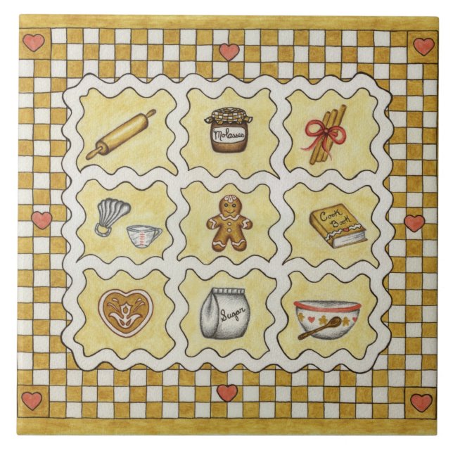 Gingerbrot Kitchen Trivet Tile Fliese (Vorderseite)