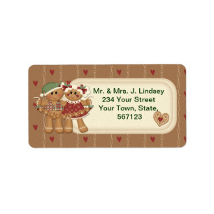 Gingerbrot Land Weihnachtsadressen Labels Adressaufkleber