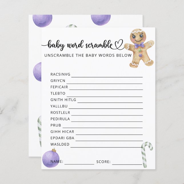 Gingerbrot man - Baby Scramble game (Vorne/Hinten)