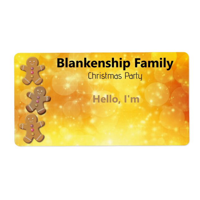 Gingerbrot Man Cookie Border Paper Label (Vorne)