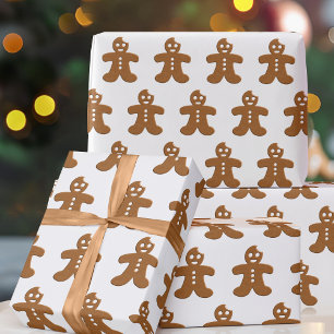 Gingerbrot Man Cookie Weihnachtswrapping Paper Geschenkpapier
