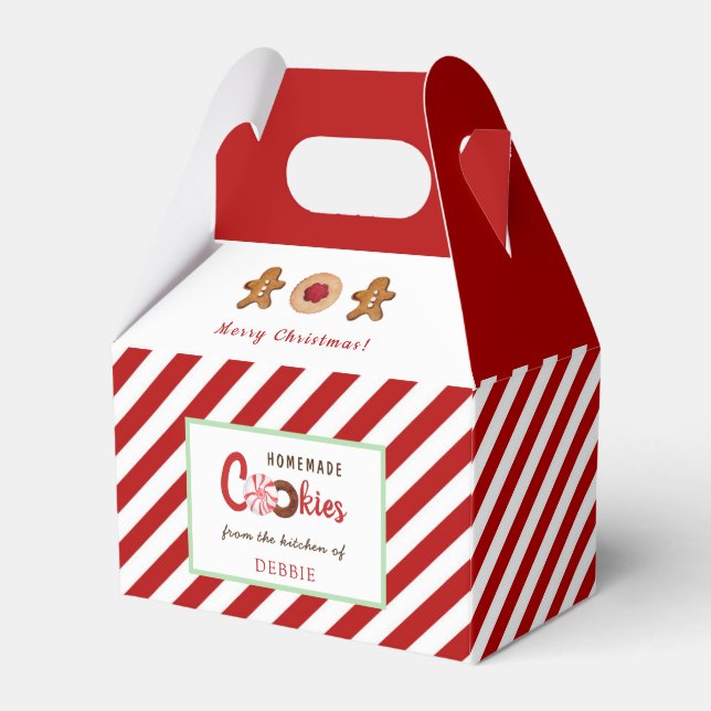 Gingerbrot man Holiday Cookie Favor Box Geschenkschachtel (Vorderseite)