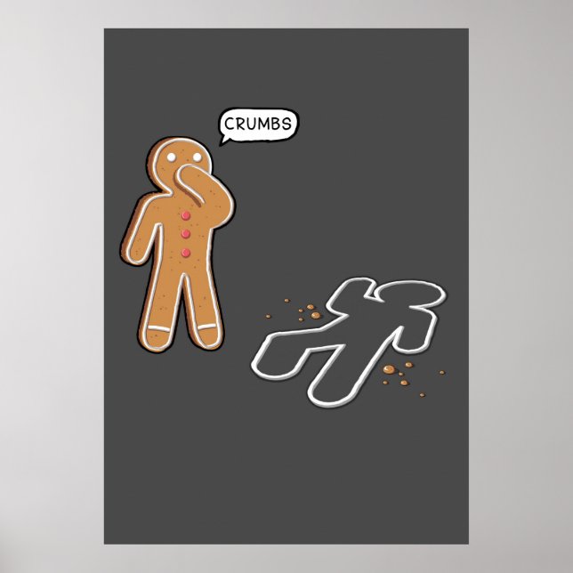 Gingerbrot man Ironic Crime Szene 'CRUMBS' Poster (Vorne)
