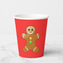 Gingerbrot Man on Red Paper Cup