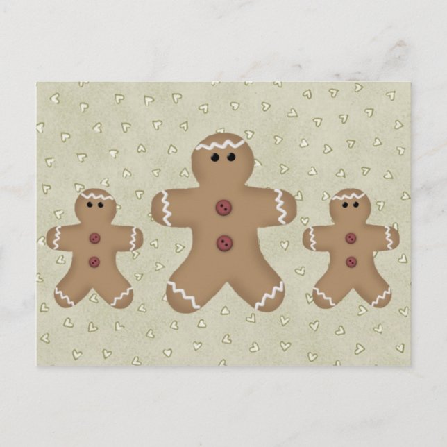 Gingerbrot Man Recipe Card Postkarte (Vorderseite)