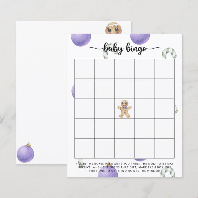 Gingerbrot-Mann - Baby-Duschbingo-Spiel (Vorne/Hinten)