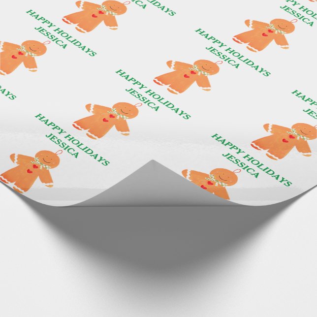 Gingerbrot Mann Geschenk Weihnachten Party Niedlic Geschenkpapier (Ecke)