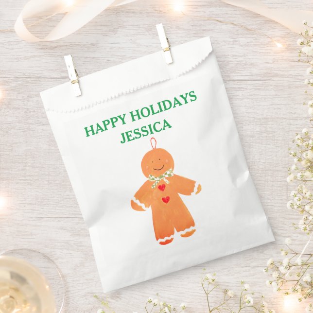 Gingerbrot Mann Geschenk Weihnachten Party Niedlic Geschenktütchen (Ausgeschnitten)