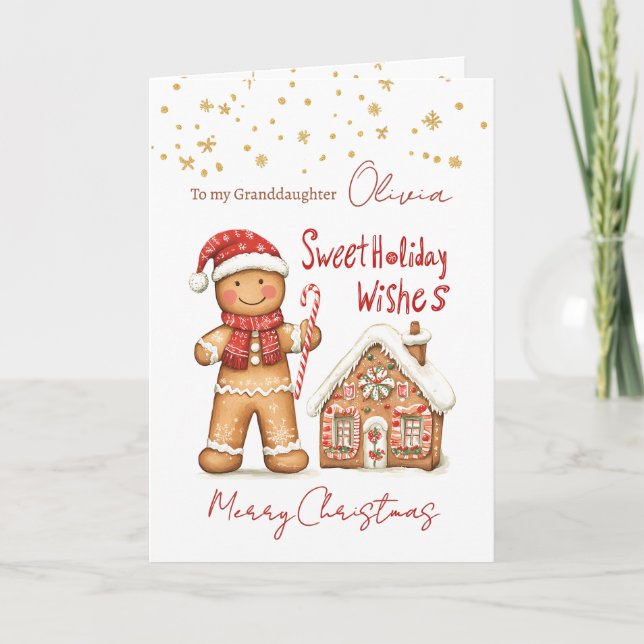 Gingerbrot Mann Haus Grandtochter Weihnachten (Vorderseite)