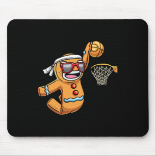 Gingerbrot Mann spielen Basketball Weihnachten Wei Mousepad