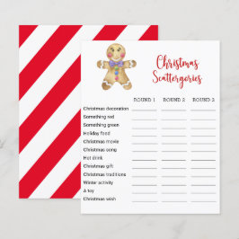 Gingerbrot Mann Weihnachts Scattergories Game Card