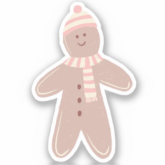 Gingerbrot Mann Weihnachtsfeiertag Aufkleber (Vorderseite)