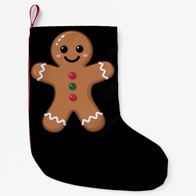 Gingerbrot Mann Weihnachtskeks Backurlaub Kleiner Weihnachtsstrumpf (Vorderseite)