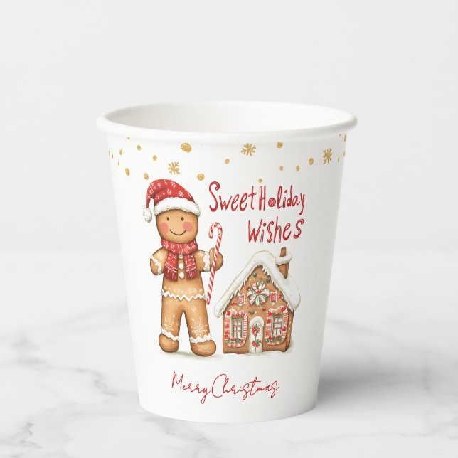 Gingerbrot Mann Weihnachtsweihnachtsschale Pappbecher (Vorderseite)
