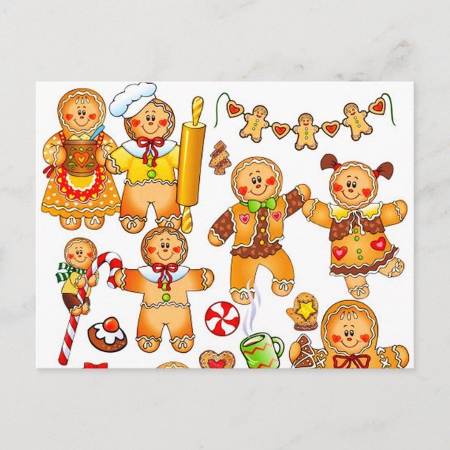 Gingerbrot Männer Postkarte (Vorderseite)