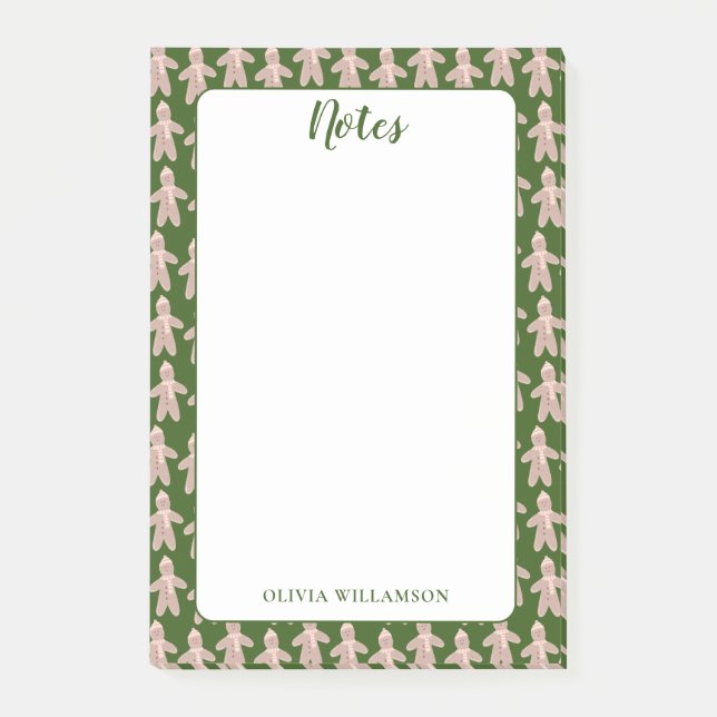 Gingerbrot Männer Weihnachten Winterurlaub Post-it Klebezettel (Vorderseite)