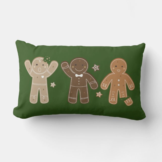 Gingerbrot Men Holiday Throw Kissen (Vorderseite)