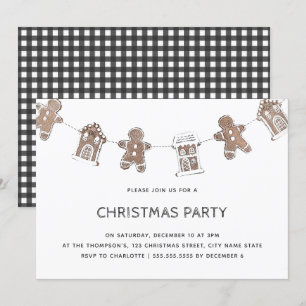 Gingerbrot Modernes kühnes Weihnachtsfest Party Ur Einladung