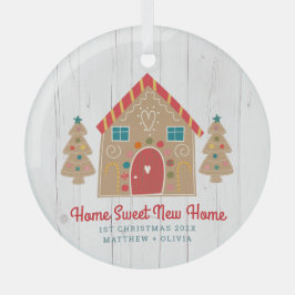Gingerbrot Neue Zuhause Erste Weihnachtsfeier Rust Ornament Aus Glas