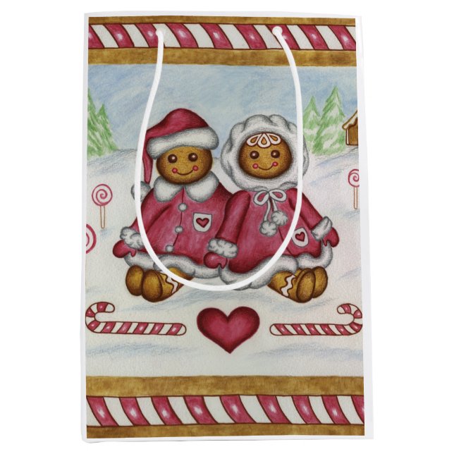 Gingerbrot Peppermint Gift Bag Mittlere Geschenktüte (Vorderseite)
