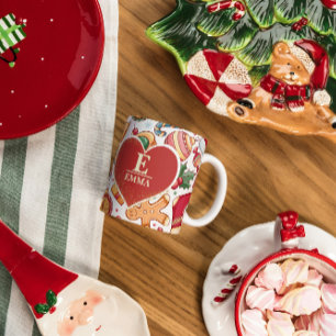 Gingerbrot Personalisiert Monogram & Name Weihnach Kaffeetasse