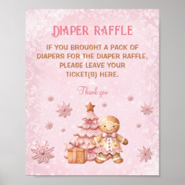 Gingerbrot Pink Babydusche Windelwindeln Raffelzei Poster