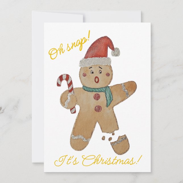 Gingerbrot-Platt-Weihnachtskarte Feiertagskarte (Vorderseite)