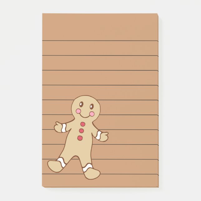 Gingerbrot Post It Notes Notepad Post-it Klebezettel (Vorderseite)
