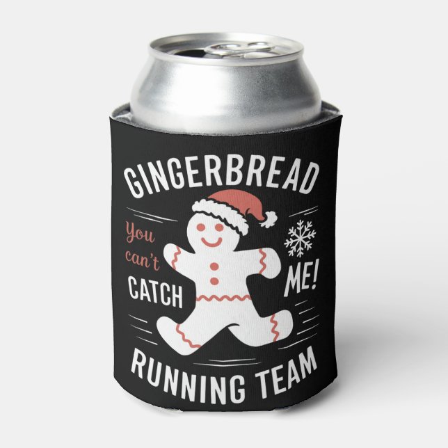 Gingerbrot Running Team Weihnachtszeit Spaß Dosenkühler (Kanne Vorderseite)