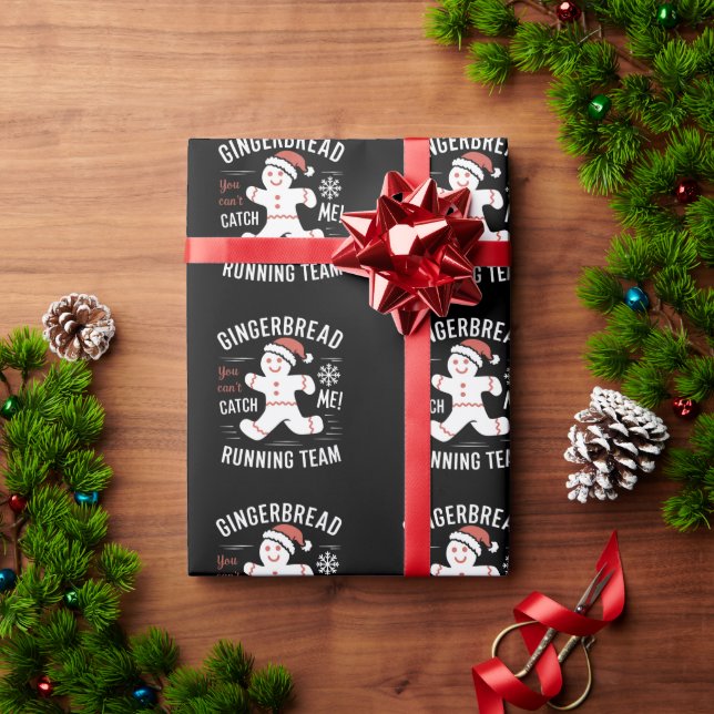 Gingerbrot Running Team Weihnachtszeit Spaß Geschenkpapier (Feiertagsgeschenk)
