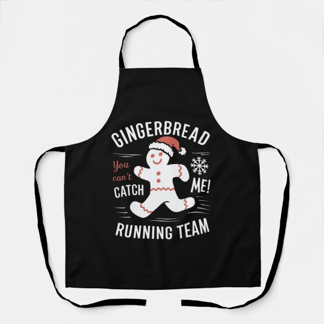 Gingerbrot Running Team Weihnachtszeit Spaß Schürze (Vorderseite)
