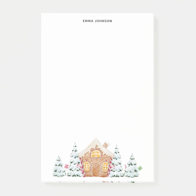 Gingerbrot-Schneebäume minimalistisch Post-it Klebezettel (Vorderseite)