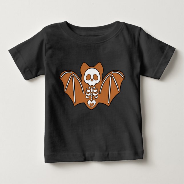 Gingerbrot Skeleton Bat Baby T-shirt (Vorderseite)