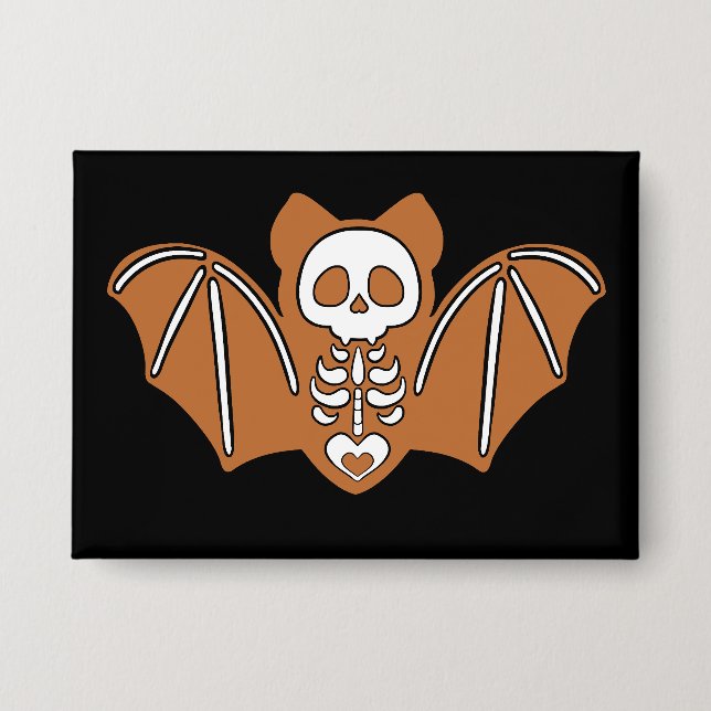 Gingerbrot Skeleton Bat Button (Vorderseite)