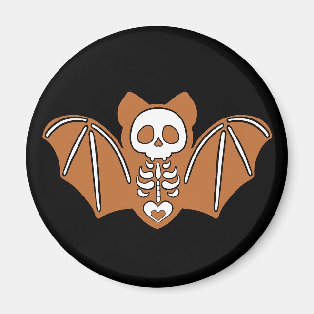 Gingerbrot Skeleton Bat Magnet (Vorne)
