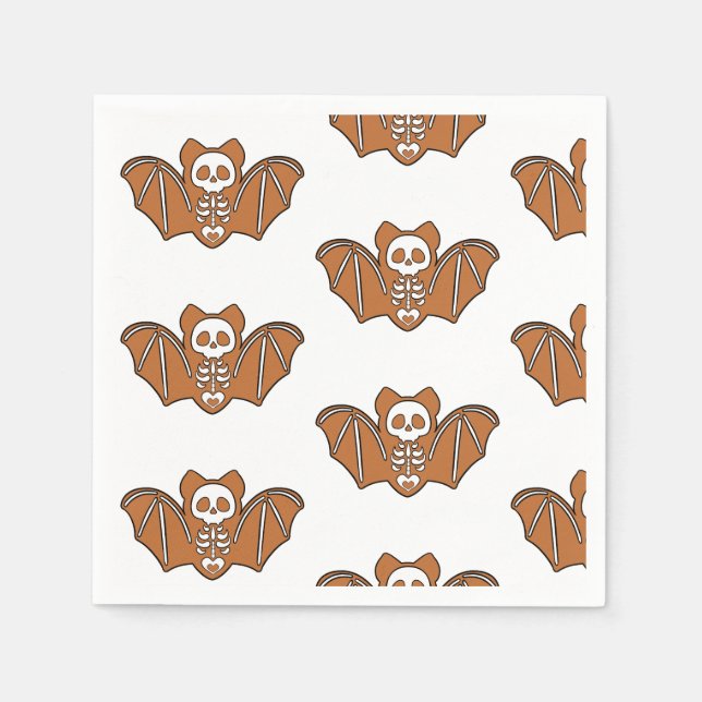 Gingerbrot Skeleton Bat Serviette (Vorderseite)