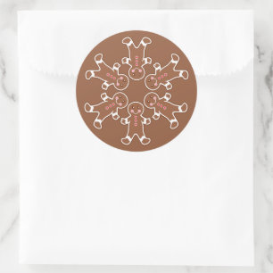 Gingerbrot Snowflake Holiday Stickers