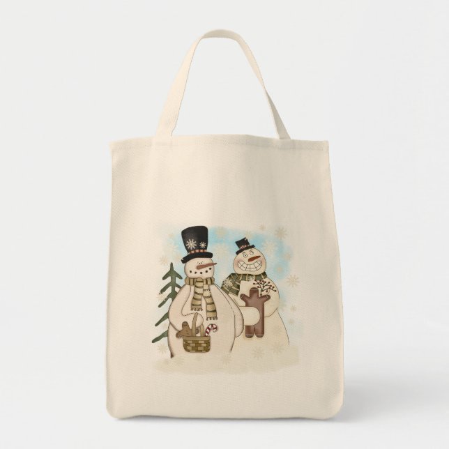 Gingerbrot Snowmen T - Shirt und Geschenke Tragetasche (Vorne)