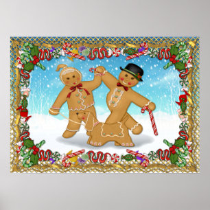 Gingerbrot Trio mit Grenzen Poster