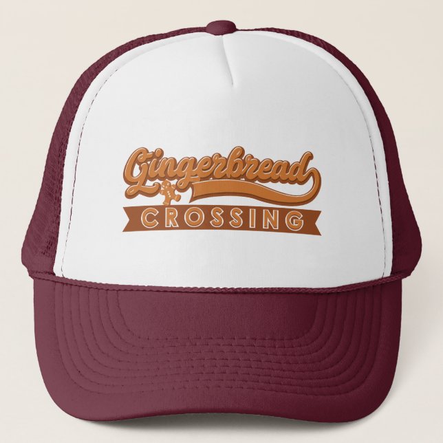 Gingerbrot Überqueren Weihnachtsfeiertag Truckerkappe (Vorderseite)