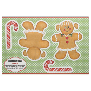 Gingerbrot Weibchen schneiden und Nähpüschenfutter Stoff