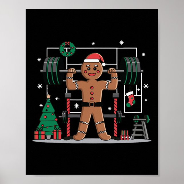 Gingerbrot Weightfting Workout Bodybuilding 2 Poster (Vorne)