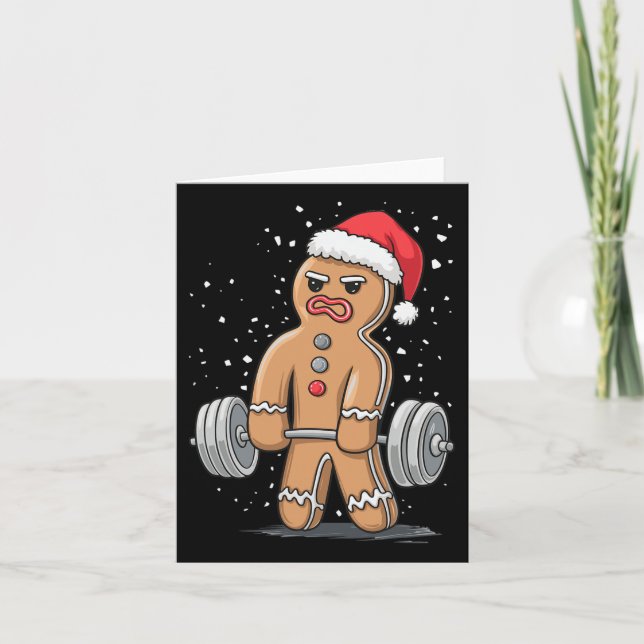 Gingerbrot Weightlift Workout Bodybuilding Karte (Vorderseite)