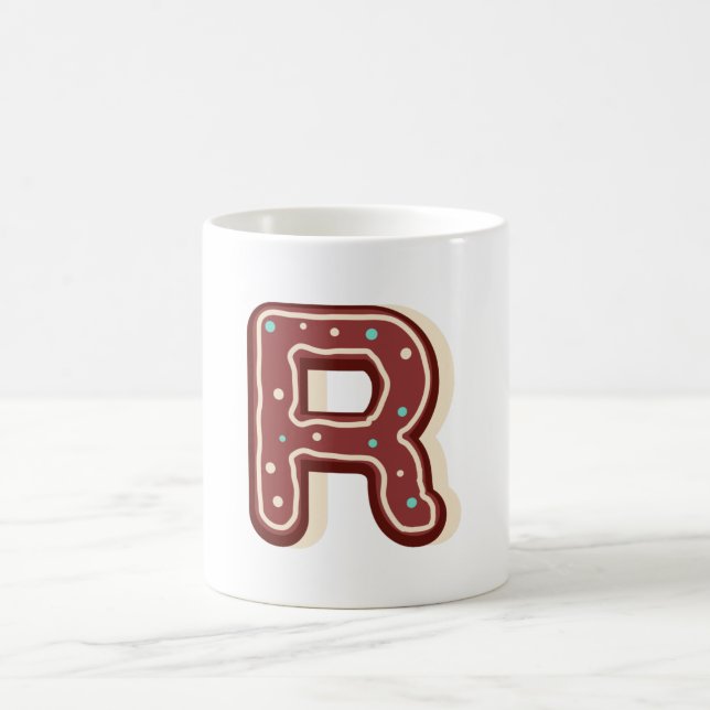 Gingerbrot Weihnachten Anfangsbuchstabe R Kaffeetasse (Mittel)