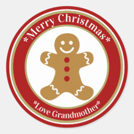 Gingerbrot Weihnachten Runder Aufkleber